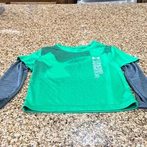 Under Armour Youth Green and Gray Long Sleeve Shirt